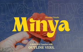 英文字体：优雅复古美学英文杂志海报衬线字体 Minya - Retro Font