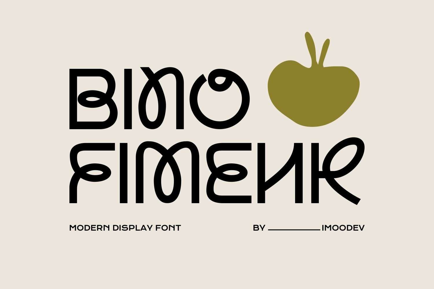 Bino Fimenk线条连笔英文字体 设计素材 第1张
