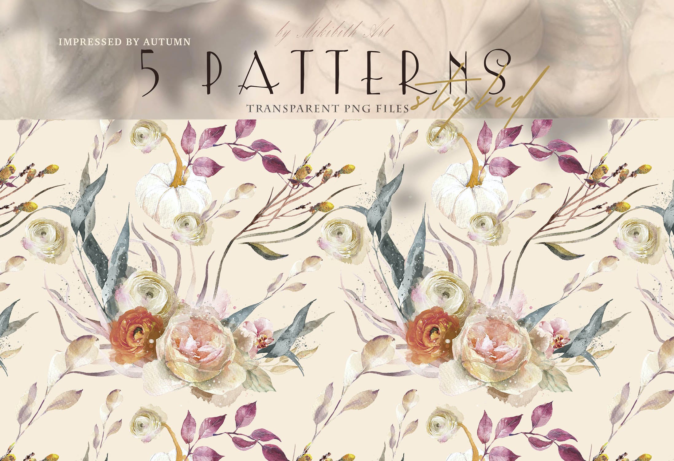 波西米亚风格花卉图案 Floral boho styled Patterns 图片素材 第3张