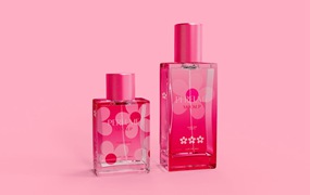 玻璃香水瓶包装展示样机图 Perfume Mockup
