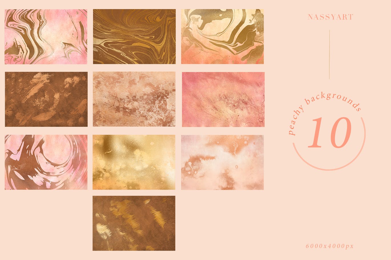 10种桃色和奶油质地纹理v1 10 Peach and Cream Textures Part1 图片素材 第2张