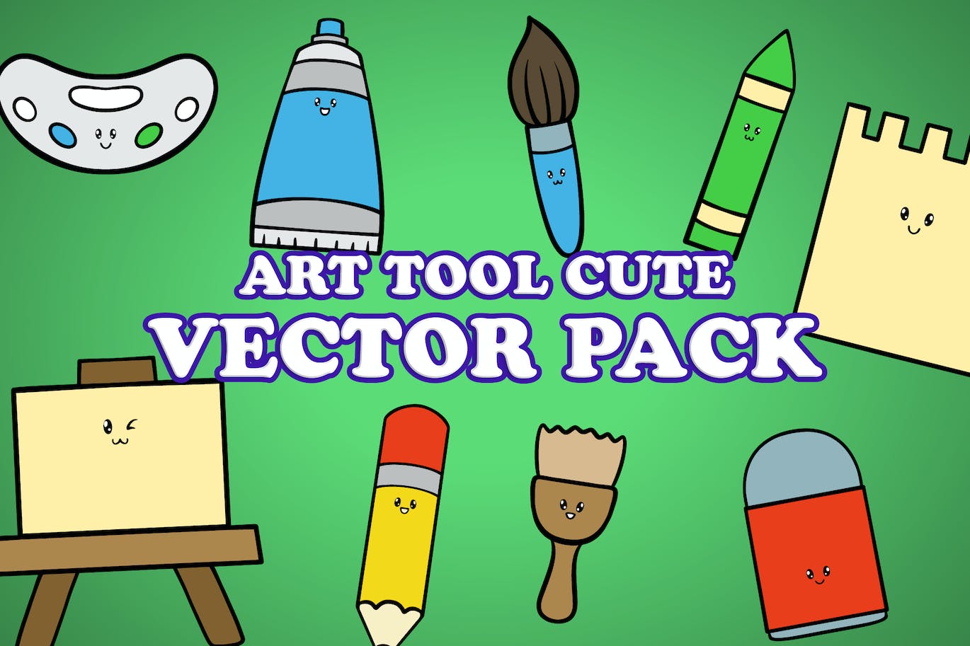 艺术绘画工具插画矢量包 Art Tool Illustration Vector Pack 设计素材 第1张