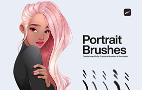 10个iPad专用肖像Procreate笔刷素材 10 Portrait Brushes Procreate