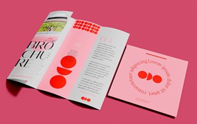 折页时尚杂志宣传册设计样机psd模板v3 Brochure Mockup