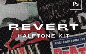 潮流复古半调照片处理特效PS动作套件 Revert Halftone Kit