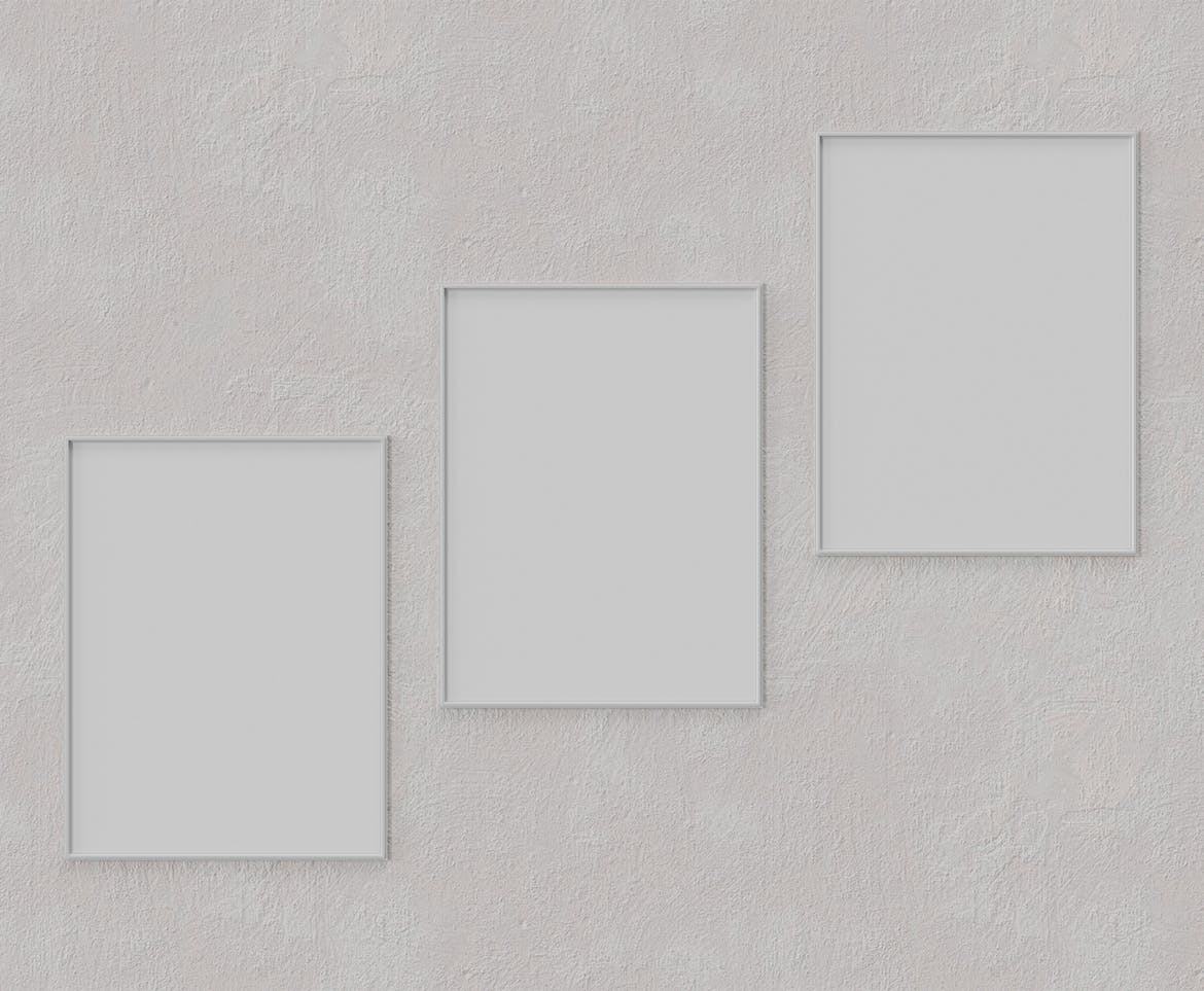3个阶梯式相框画框样机图psd模板 Frames Mockup 样机素材 第3张