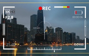 达芬奇模板：49个相机取景器参数图标屏幕元素动画包