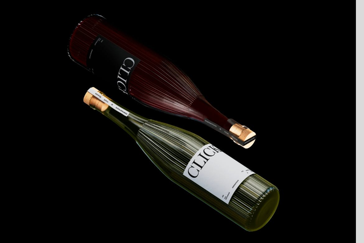 酒瓶品牌包装展示样机套装 Wine Bottle Mockup Set 样机素材 第2张
