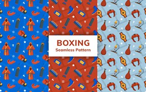 拳击装备无缝图案 Boxing Seamless Pattern