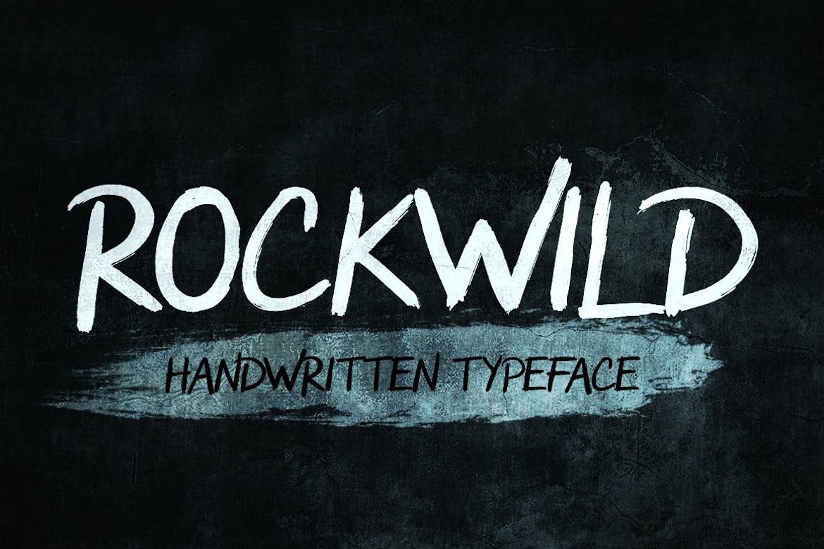 粗糙颗粒感手绘英文画笔字体 Rockwild – Action Handwitten Font 设计素材 第1张