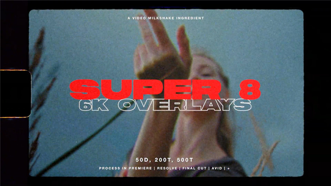 Video Milkshake 复古电影风格SUPER 8胶片扫描遮罩泄露颗粒背景视频素材 SUPER 8 FILM GRAIN PACK . 第2张
