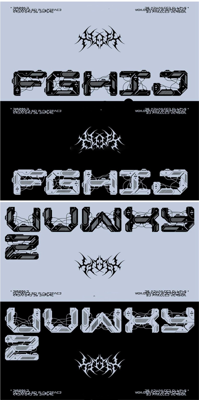 未来科幻赛博朋克机甲工业风标题LOGO设计字体包 BIOZON3 by 3xpyre . 第2张