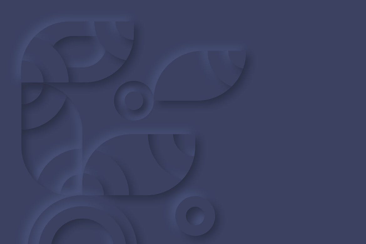 Neumorphism新拟物风格极简几何装饰背景合集 Neumorphism – Geometric Ornament Background Set 图片素材 第3张