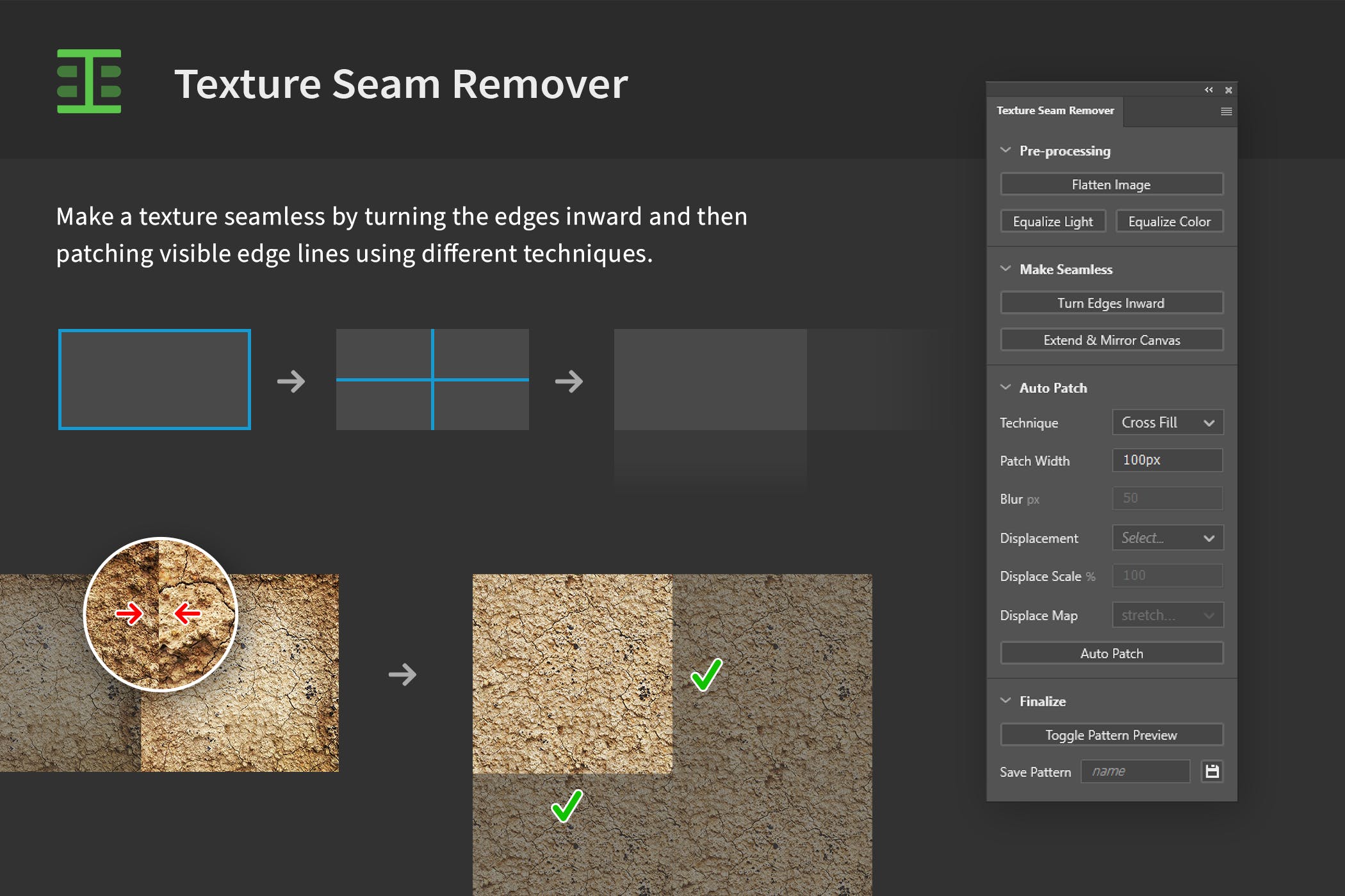 纹理接缝消除效果PS插件 Texture Seam Remover 插件预设 第1张