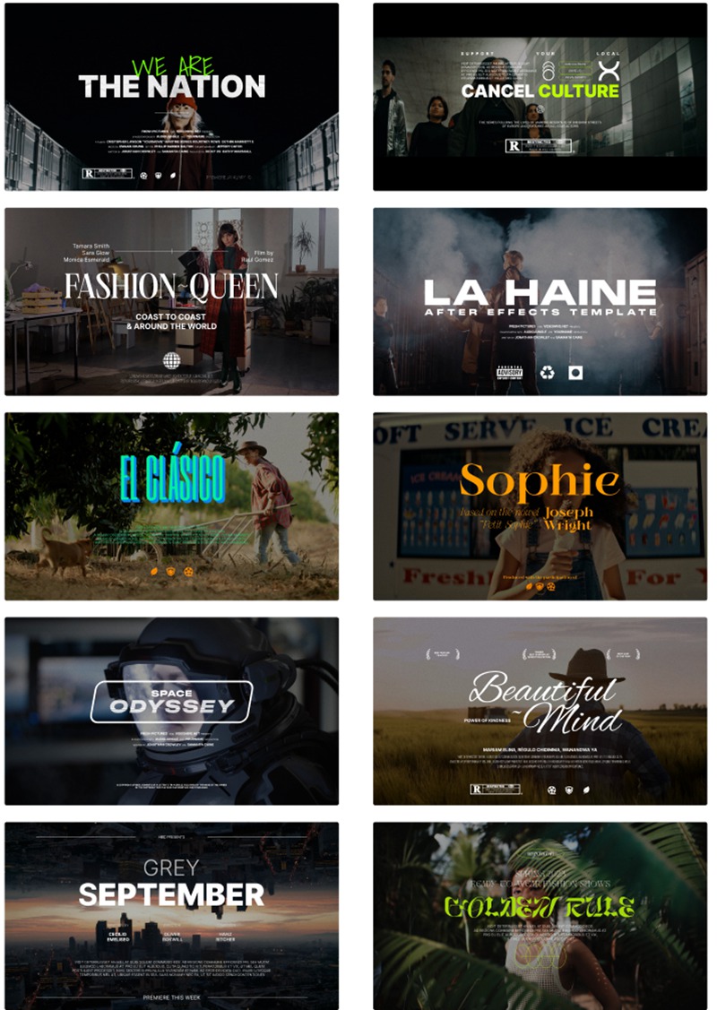 达芬奇模板：10个人好莱坞风格商业大片4K电影标题 插件预设 第2张