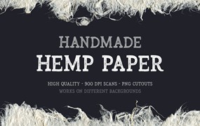 手工绘制麻纸纹理背景 Handmade Hemp Paper Cutouts