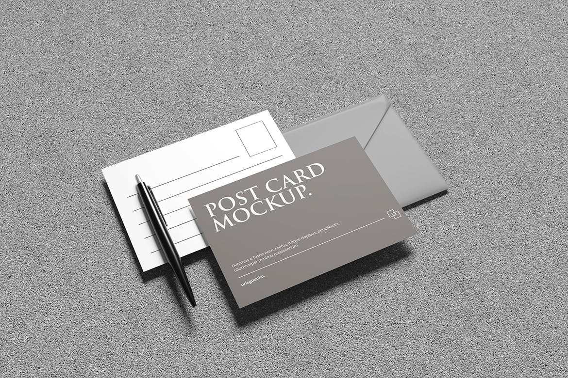 优雅的明信片设计样机模板 Elegant Post Card Mockup 样机素材 第3张