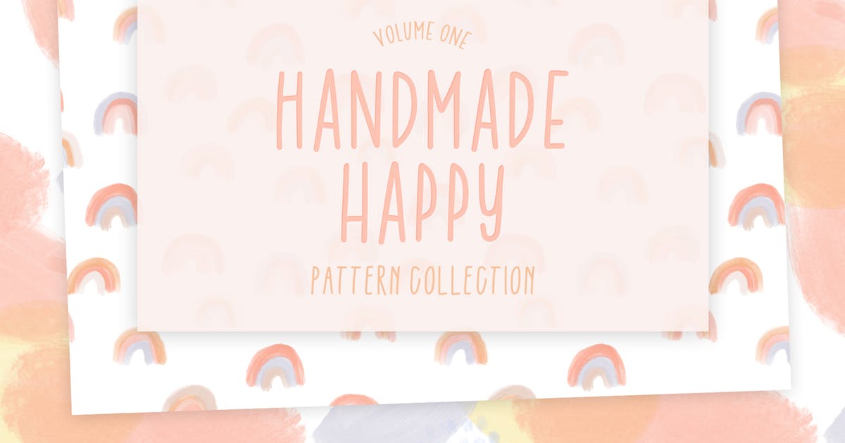 彩虹水彩图案设计素材 Happy Handmade Vol. 1 图片素材 第1张