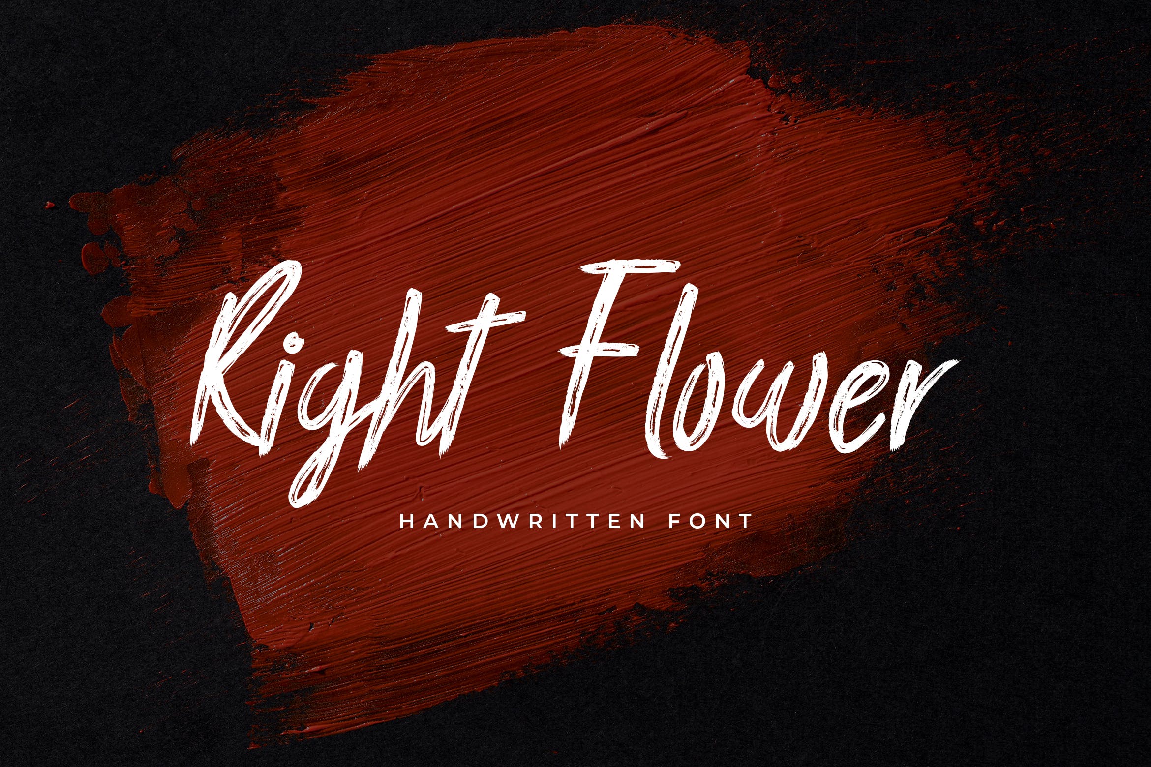 英文手写笔刷风格字体 Right Flower Brush Handwritten Font 设计素材 第1张