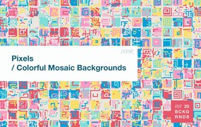 多彩像素马赛克背景素材 Pixels | Colorful Mosaic Backgrounds