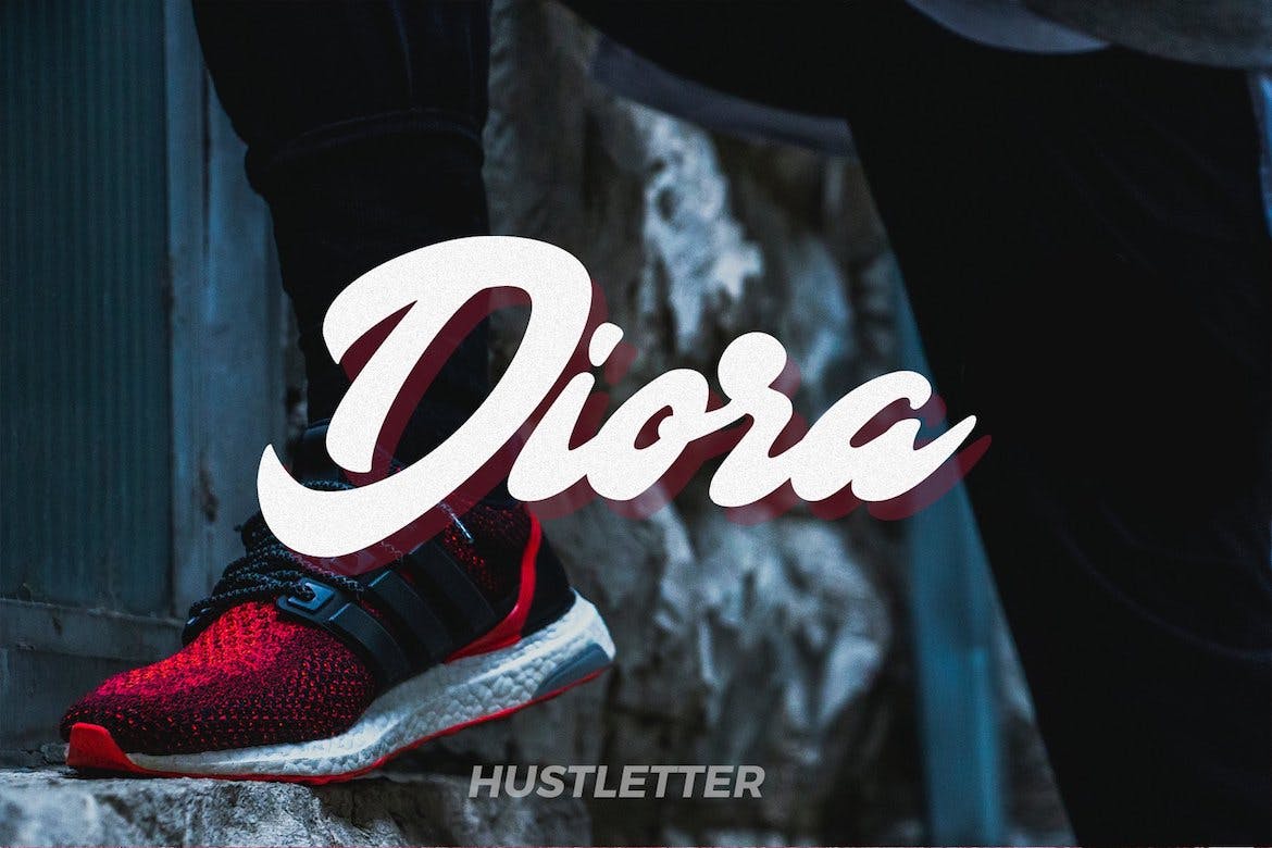运动风加粗英文手写字体 Diora – Sport Hand Lettering Font 设计素材 第1张