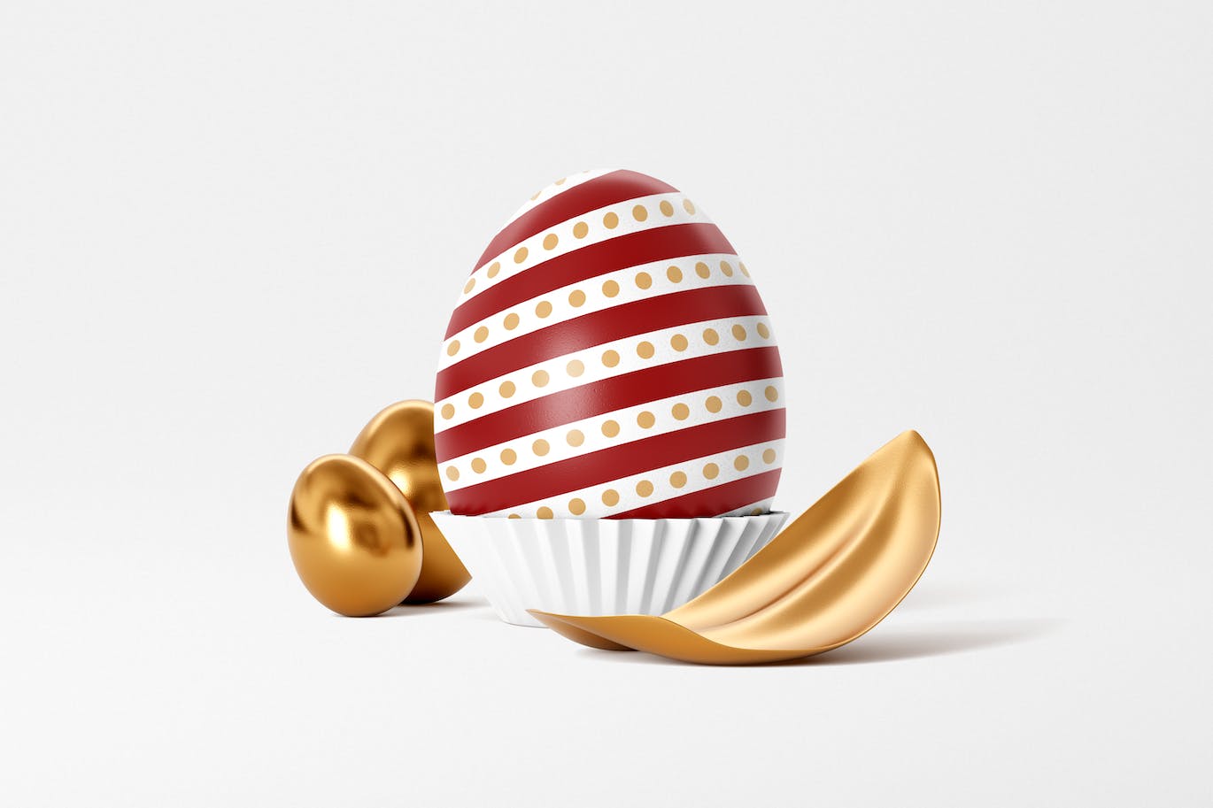 复活节彩蛋图案设计样机图psd模板 Easter Egg Mockup 样机素材 第1张