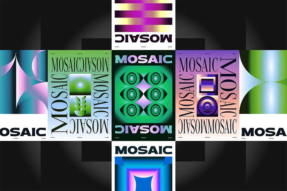 200个时尚抽象艺术马赛克渐变几何图形印花图案AI设计素材源文件 Gradient Geometric Mosaics by Design Essense . 第2张