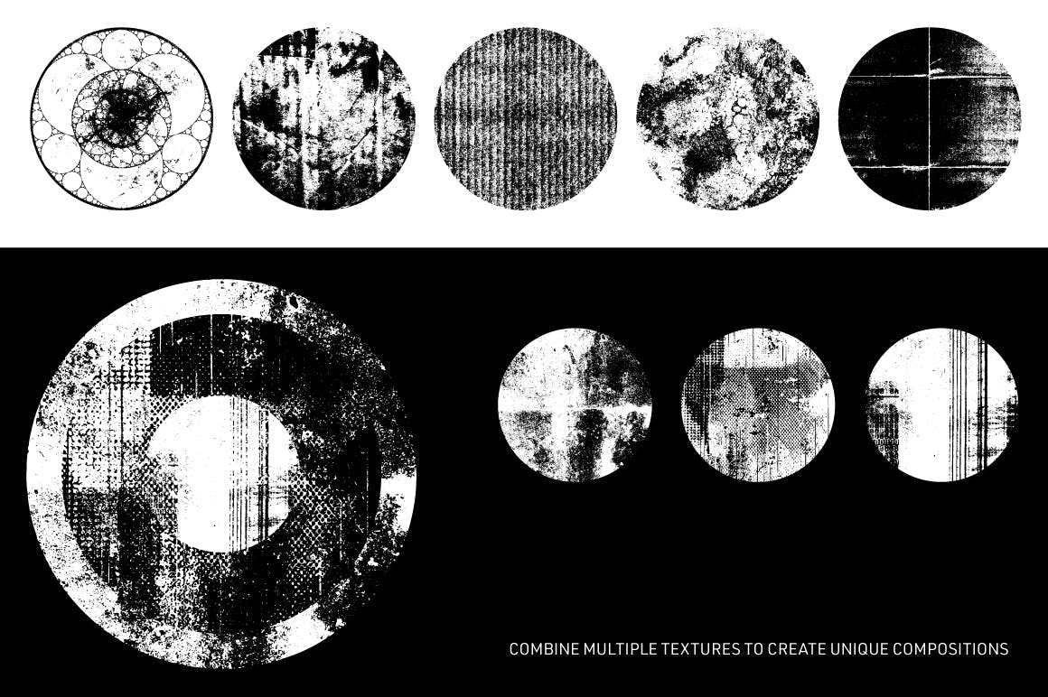 50个艺术圆形纹理套件 Artistic Textured Circles Kit 图片素材 第5张