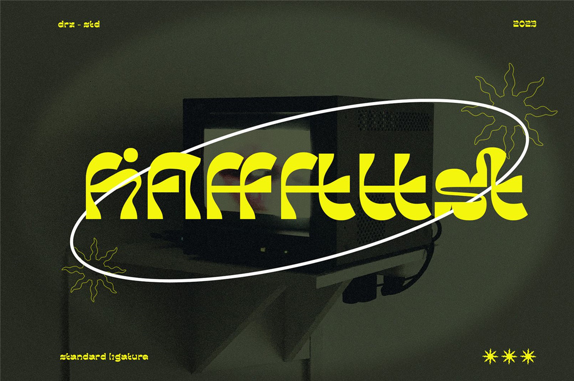 60年代复古迷幻逆反差酸性标题无衬线英文字体设计素材 Finacest – Retro Psychedelic Font 设计素材 第7张