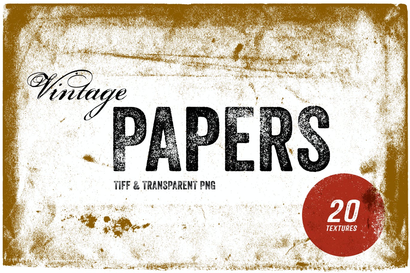 复古纸张纹理 – TIFF 和 PNG素材 Vintage Paper Textures – TIFF & PNG 图片素材 第1张