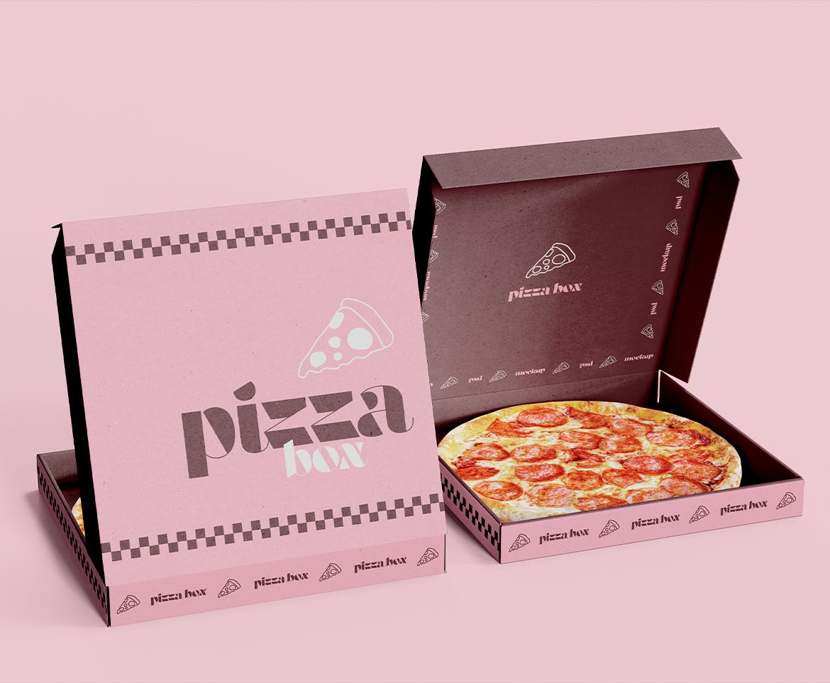 披萨盒外卖包装设计样机图 Pizza Box Mockup 样机素材 第3张