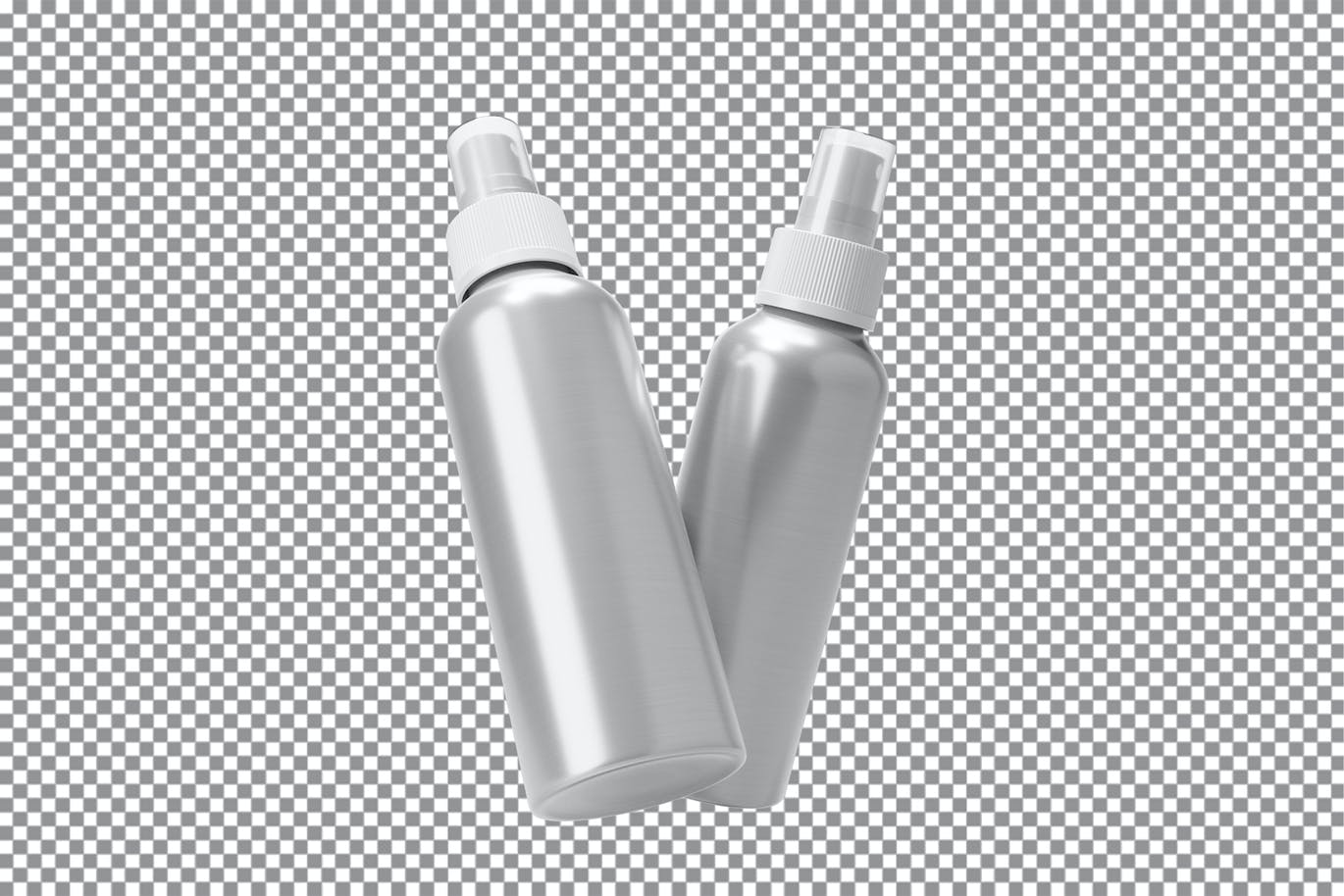 铝制喷雾瓶包装设计样机图psd模板 Aluminum Spray Bottle Mockup Vol.2 样机素材 第2张
