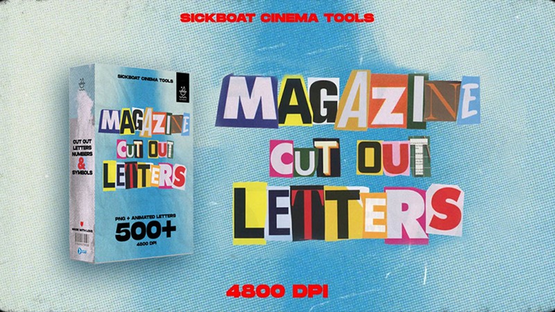 500多种拼贴艺术美学杂志报纸手工剪裁字母数字符号背景免扣PNG+视频素材包 Sickboat Magazine Cut Out Letters PNG + Animations 影视音频 第1张