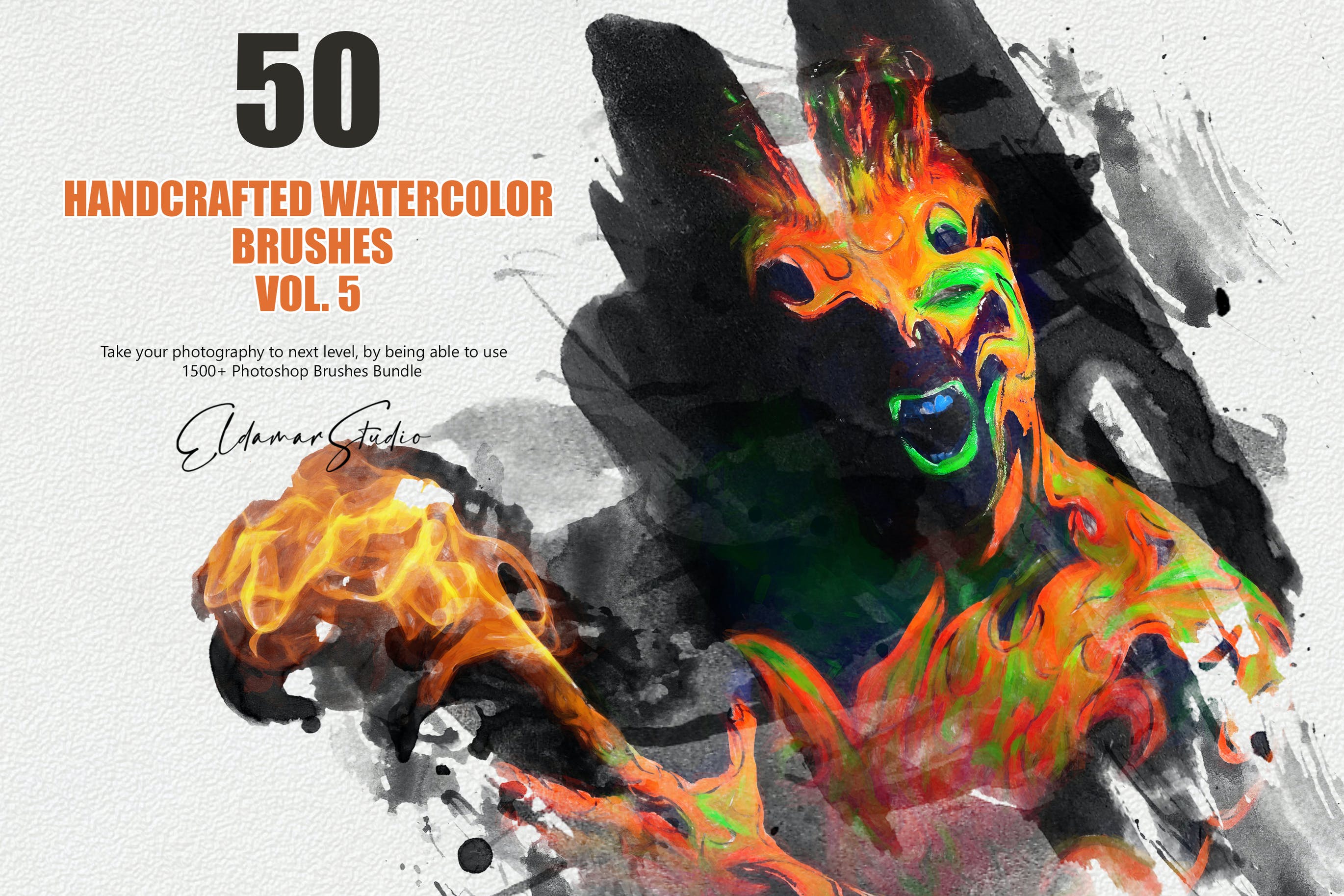 50个手工制作的绘画水彩ps笔刷v5 50 Handcrafted Watercolor Brushes – Vol. 5 笔刷资源 第1张