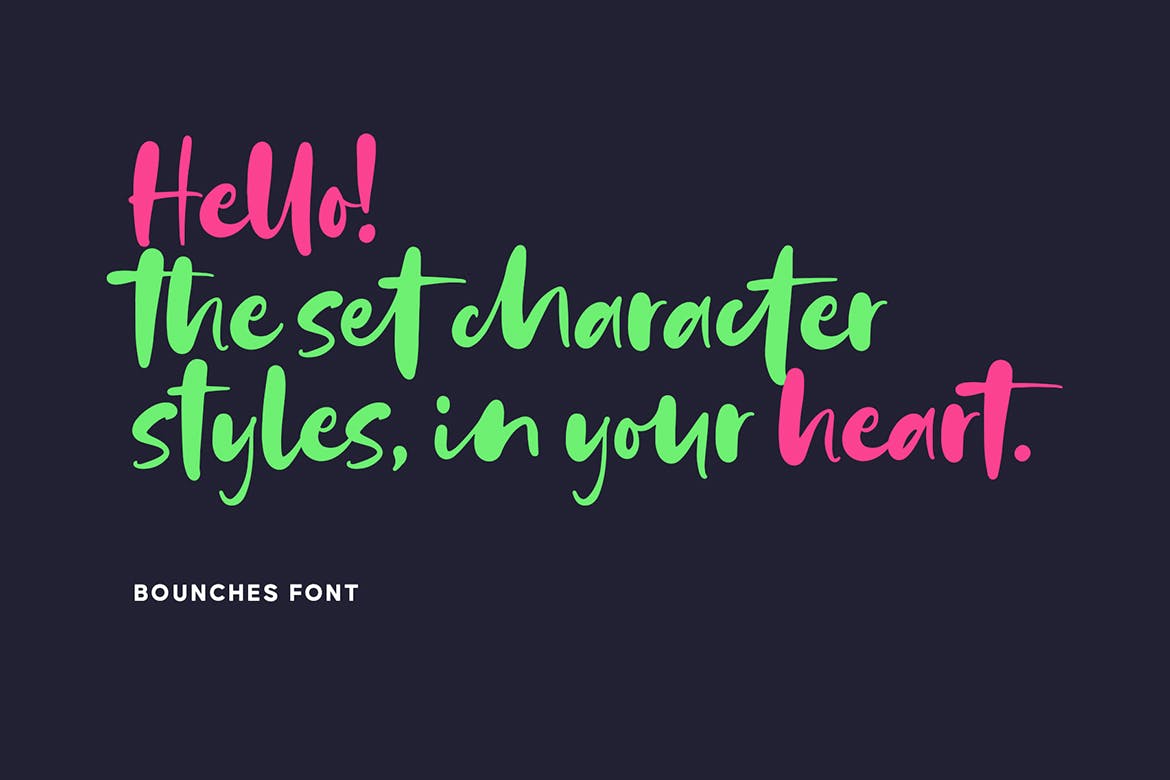 粗细不规则弹性效果手写字体 Bounches Font 设计素材 第8张