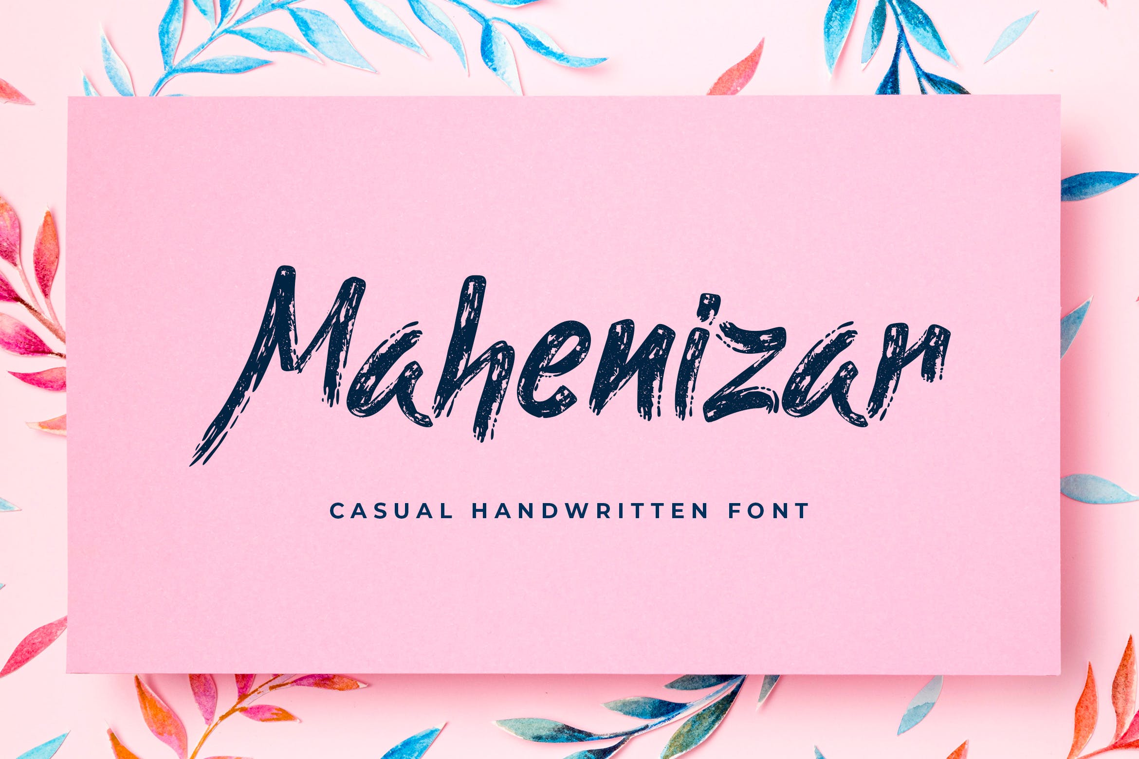 英文笔刷风格手写字体 Mahenizar Brush Handwritten Font 设计素材 第1张