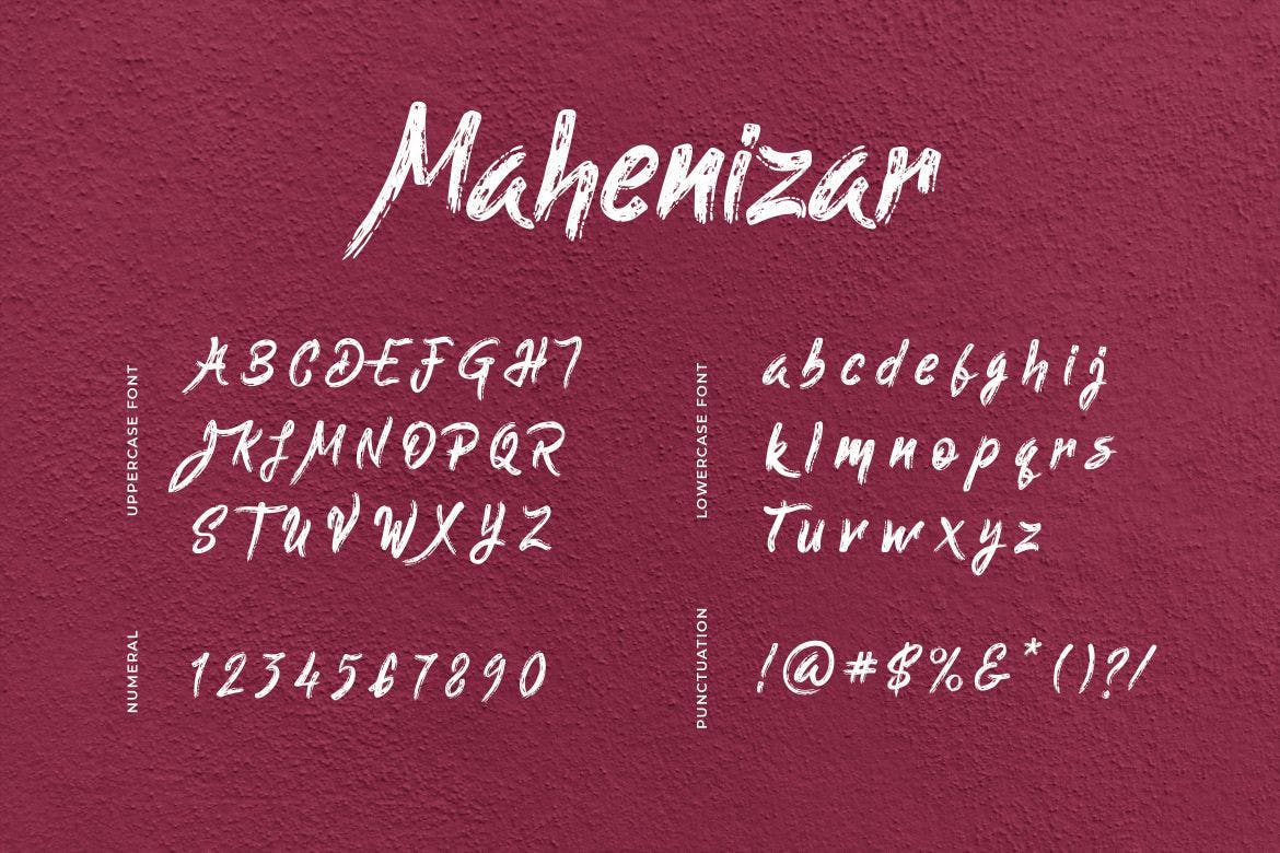 英文笔刷风格手写字体 Mahenizar Brush Handwritten Font 设计素材 第3张