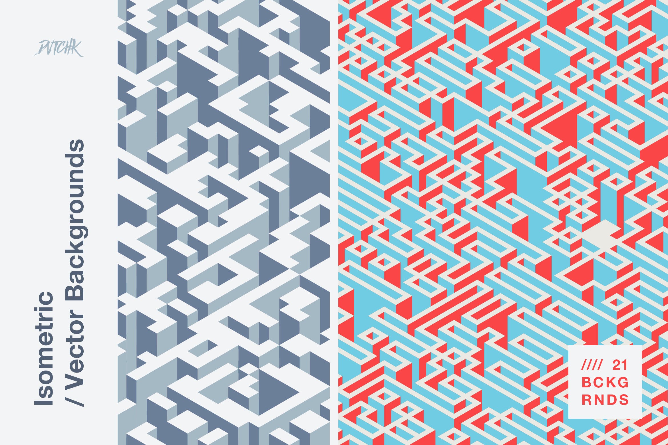 彩色等距矢量迷宫背景 Isometric | Vector Backgrounds 图片素材 第1张