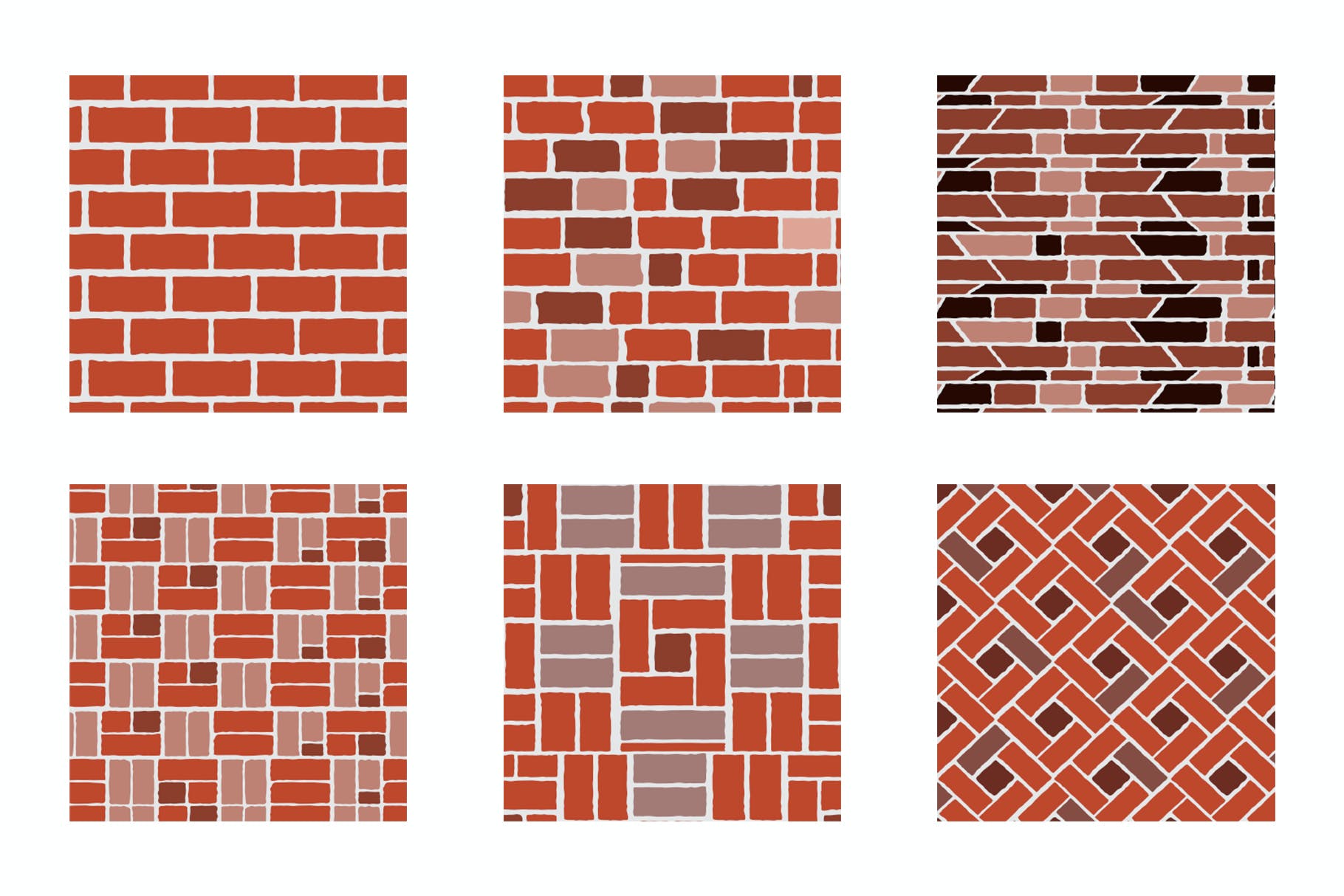 墙砖无缝图案背景 Brick Seamless Pattern 图片素材 第2张