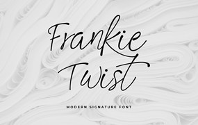 时尚品牌设计英文细线条字体 Frankie Twist Signature Font