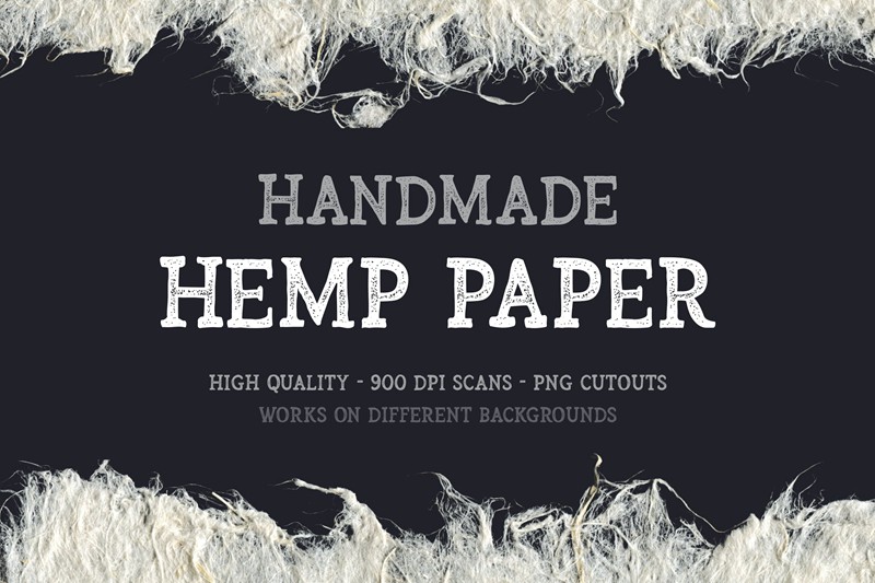 手工绘制麻纸纹理背景 Handmade Hemp Paper Cutouts 图片素材 第1张