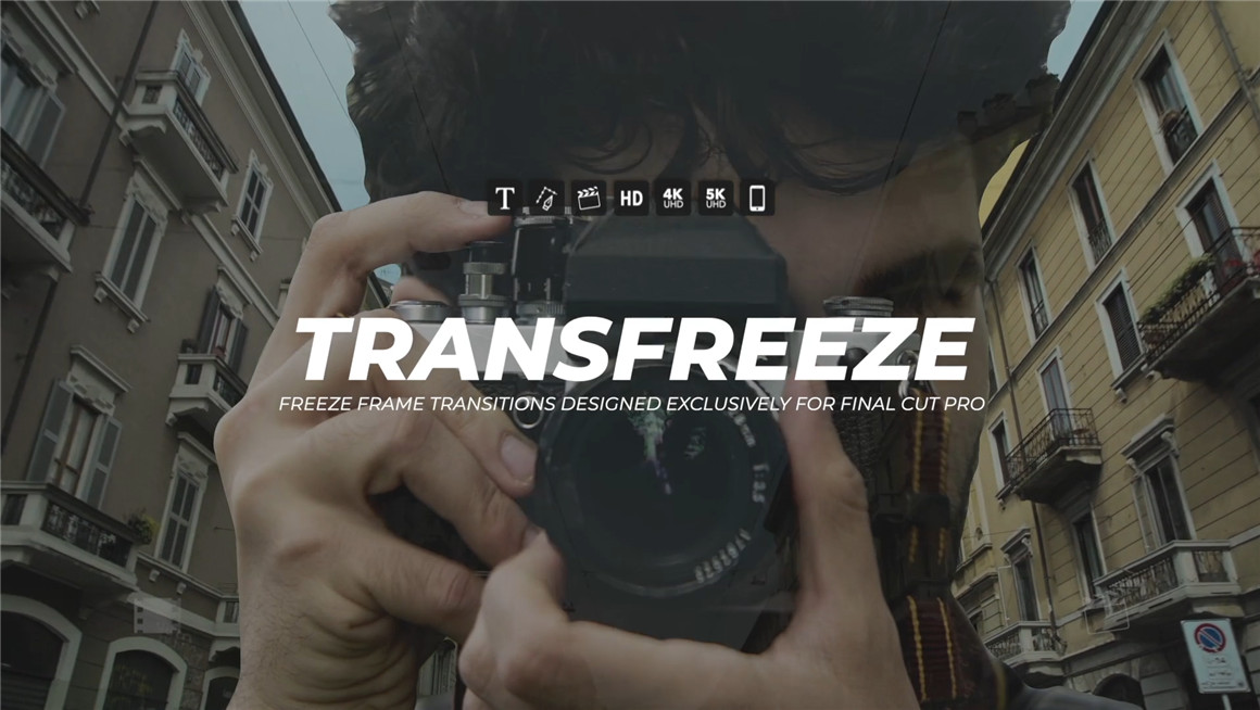 FCPX插件：冻结帧定格切割剪切画面效果转场动画插件 Pixel Film Studios TransFreeze 插件预设 第3张