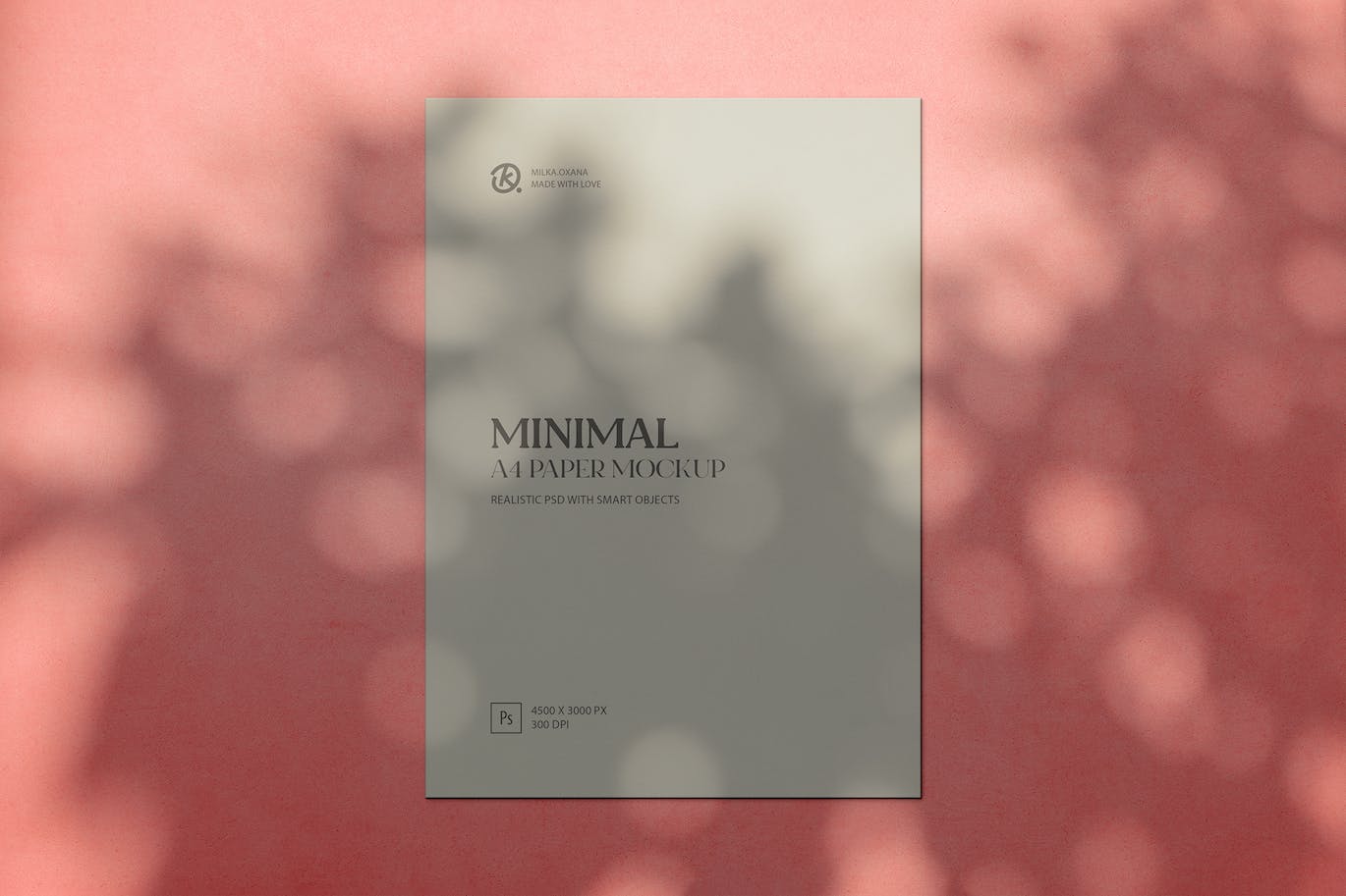 极简的A4文件纸张样机图psd模板 Minimal A4 Paper Mockup 样机素材 第1张