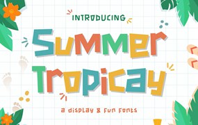 夏季热带彩色无衬线字体 Summer Tropica – Playful Font