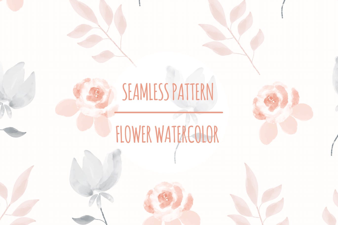 花卉水彩无缝图案矢量素材 Flower Watercolor – Seamless Pattern 图片素材 第1张
