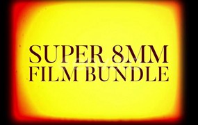 Super 8 Film Bundle 15个胶片电影颗粒划痕遮罩烧伤视频叠加素材包