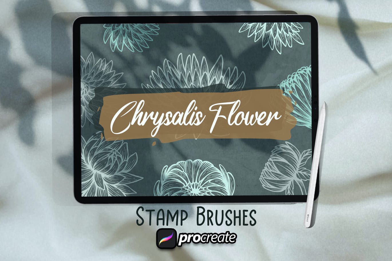 绽放花朵印章Procreate笔刷素材 Chrysalis Flower Brush Stamp Procreate 笔刷资源 第1张