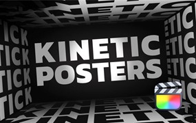 FCPX插件：30种动态文字排版标题海报排版设计背景动画 Kinetic Posters