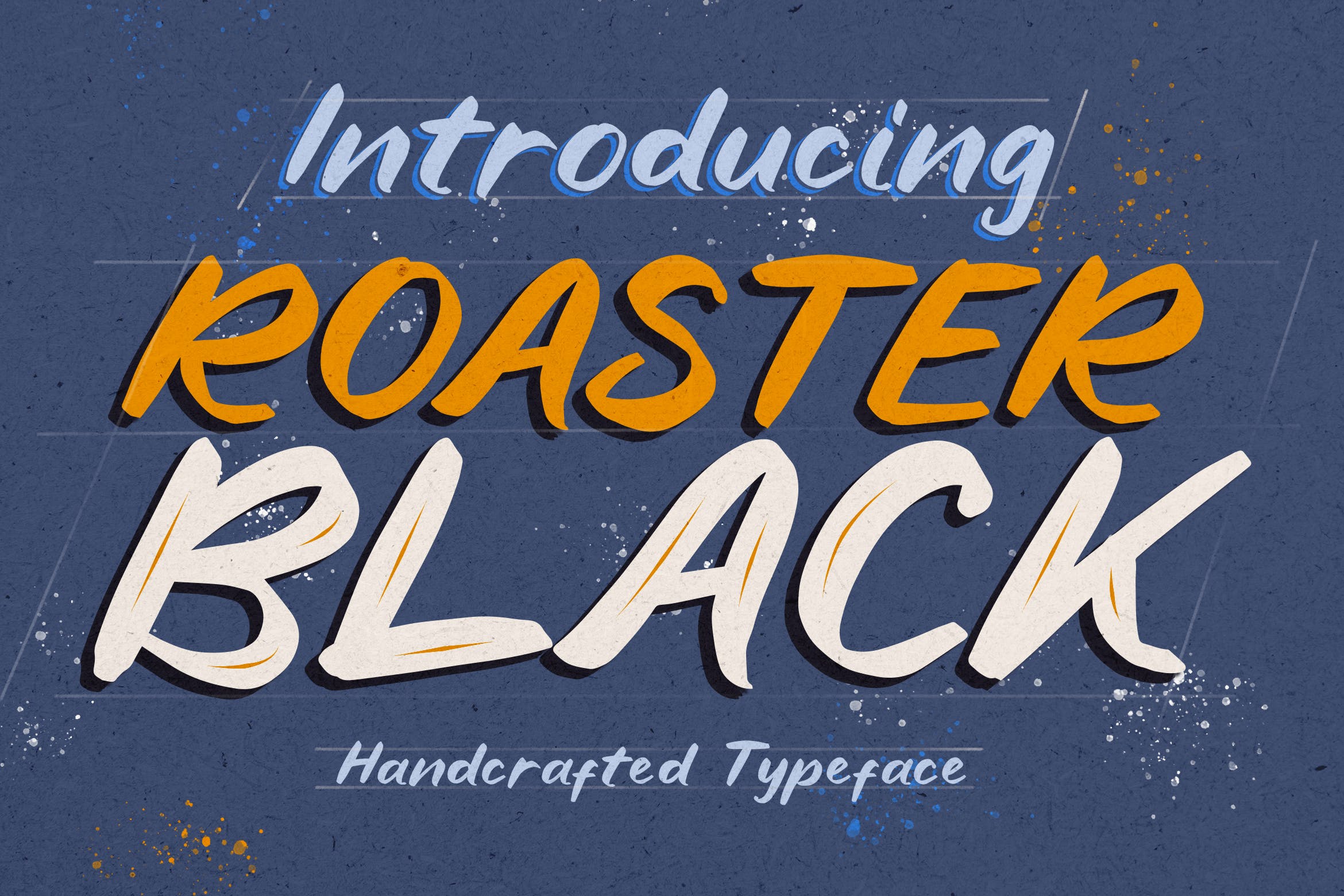 创意英文斑驳效果手写字体 Roaster Black 设计素材 第1张