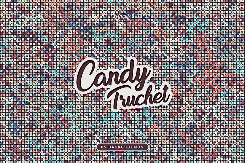 抽象多彩糖果背景 Candy Truchet Backgrounds 图片素材 第1张